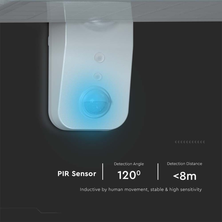 LED solcell väggbelysning med sensor LED/15W/3,2V 4000K/6000K IP65 6000 mAh vit