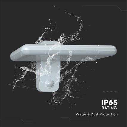 LED solcell väggbelysning med sensor LED/15W/3,2V 4000K/6000K IP65 6000 mAh vit