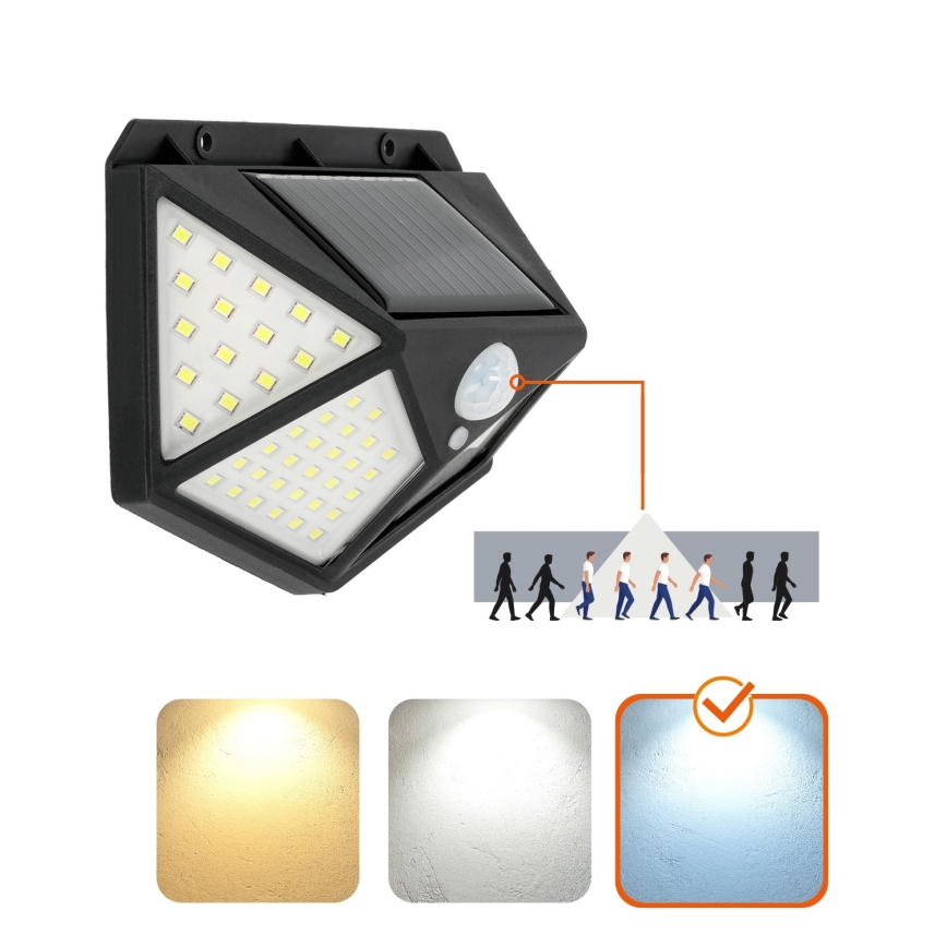 LED solcell väggbelysning med sensor LED/1W/3,7V 6500K IP44