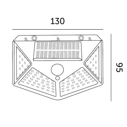 LED solcell väggbelysning med sensor LED/1W/3,7V 6500K IP44