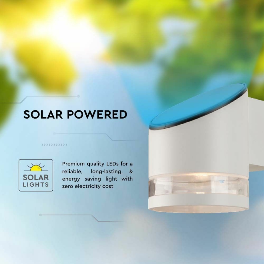 LED solcell väggbelysning med sensor LED/1W/3,7V IP54 3000K vit