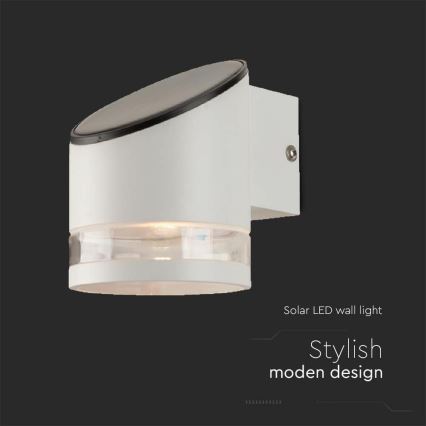 LED solcell väggbelysning med sensor LED/1W/3,7V IP54 3000K vit