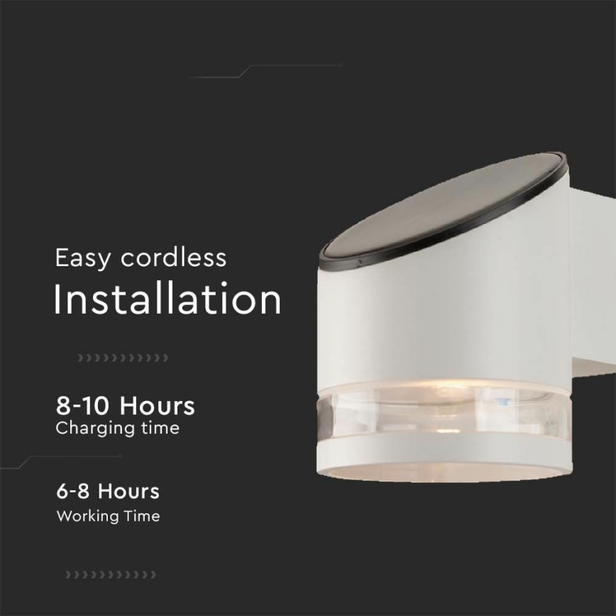 LED solcell väggbelysning med sensor LED/1W/3,7V IP54 3000K vit