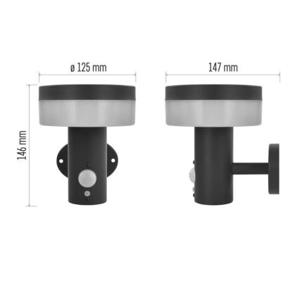 LED solcell väggbelysning med sensor LED/2W/3,7V 1200 mAh IP44