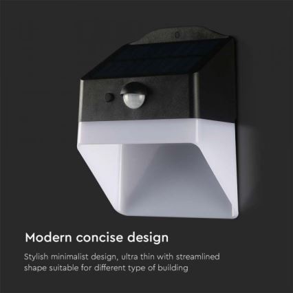 LED solcell väggbelysning med sensor LED/2W/3,7V 4000K IP65