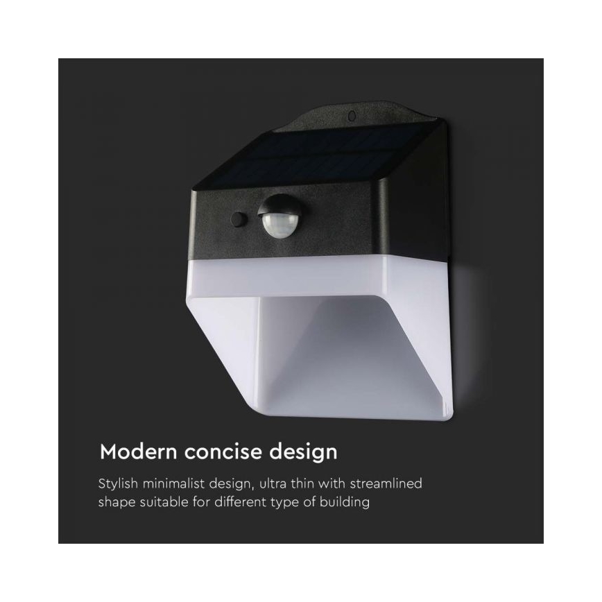 LED solcell väggbelysning med sensor LED/2W/3,7V 4000K IP65