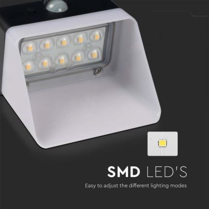 LED solcell väggbelysning med sensor LED/2W/3,7V 4000K IP65