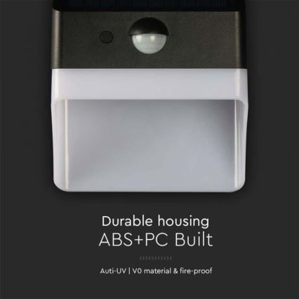 LED solcell väggbelysning med sensor LED/2W/3,7V 4000K IP65