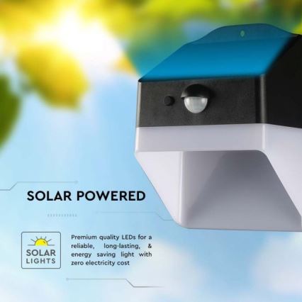 LED solcell väggbelysning med sensor LED/2W/3,7V 4000K IP65