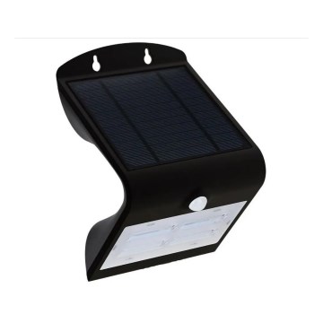 LED Solcell väggbelysning med sensor  LED/3W/3,7V 3000/4000K IP65 svart