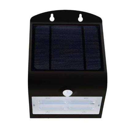 LED Solcell väggbelysning med sensor  LED/3W/3,7V 3000/4000K IP65 svart