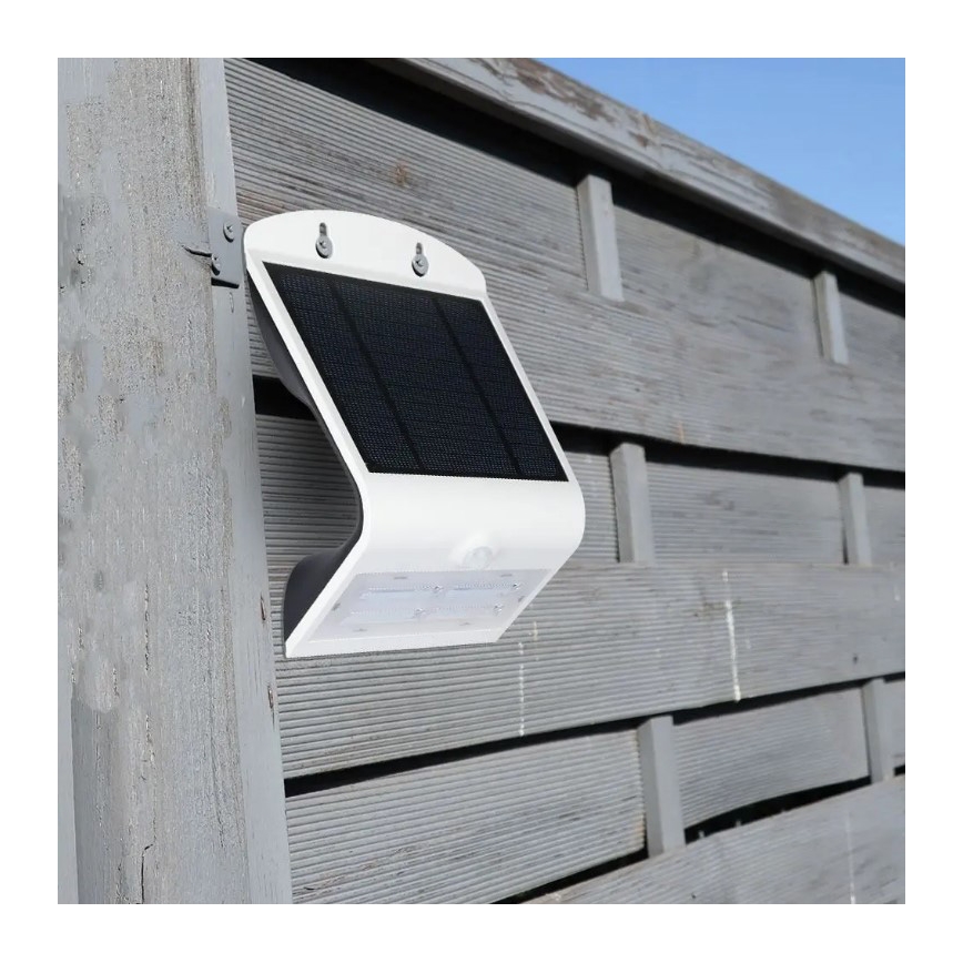 LED solcell väggbelysning med sensor LED/3W/3,7V 3000/4000K IP65 2000 mAh vit