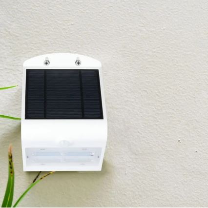 LED solcell väggbelysning med sensor LED/3W/3,7V 3000/4000K IP65 2000 mAh vit