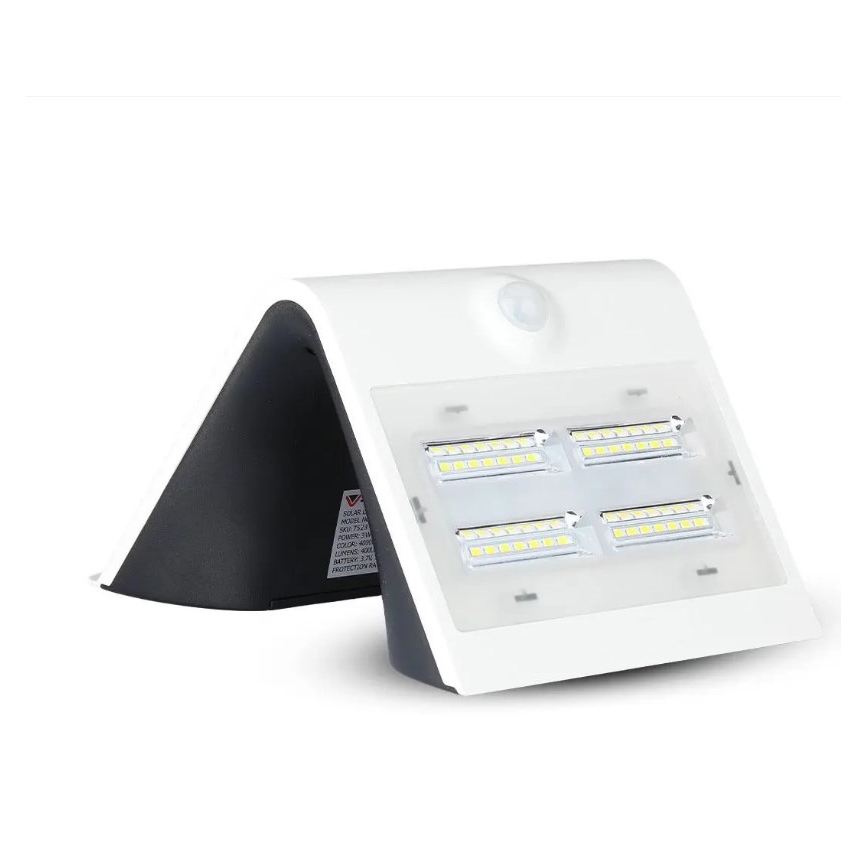 LED solcell väggbelysning med sensor LED/3W/3,7V 3000/4000K IP65 2000 mAh vit
