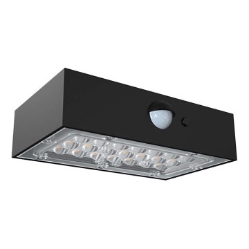 LED solcell väggbelysning med sensor LED/3W/3,7V 3000K/4000K IP65 svart