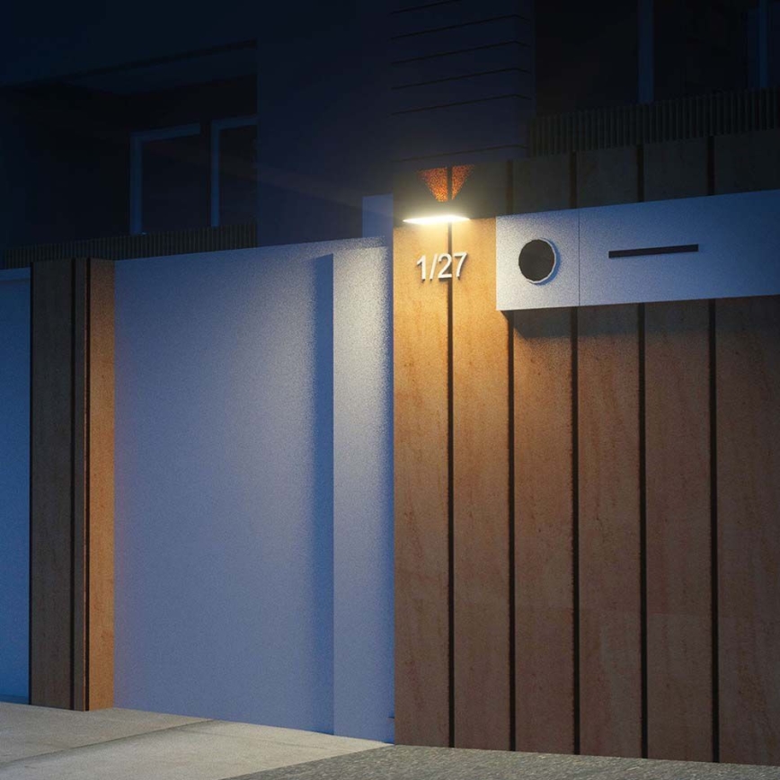 LED solcell väggbelysning med sensor LED/3W/3,7V 3000K/4000K IP65 1200 mAh svart