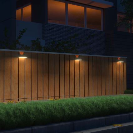 LED solcell väggbelysning med sensor LED/3W/3,7V 3000K/4000K IP65 1200 mAh svart