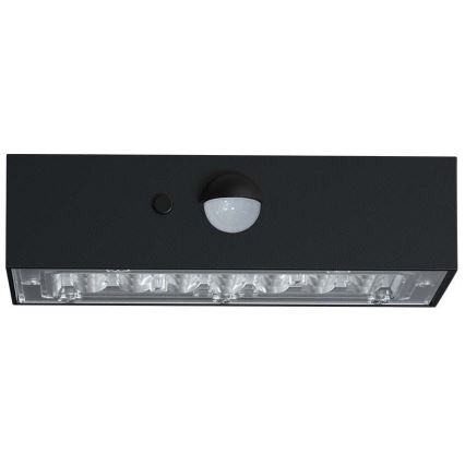 LED solcell väggbelysning med sensor LED/3W/3,7V 3000K/4000K IP65 1200 mAh svart