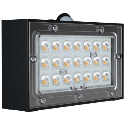 LED solcell väggbelysning med sensor LED/3W/3,7V 3000K/4000K IP65 1200 mAh svart