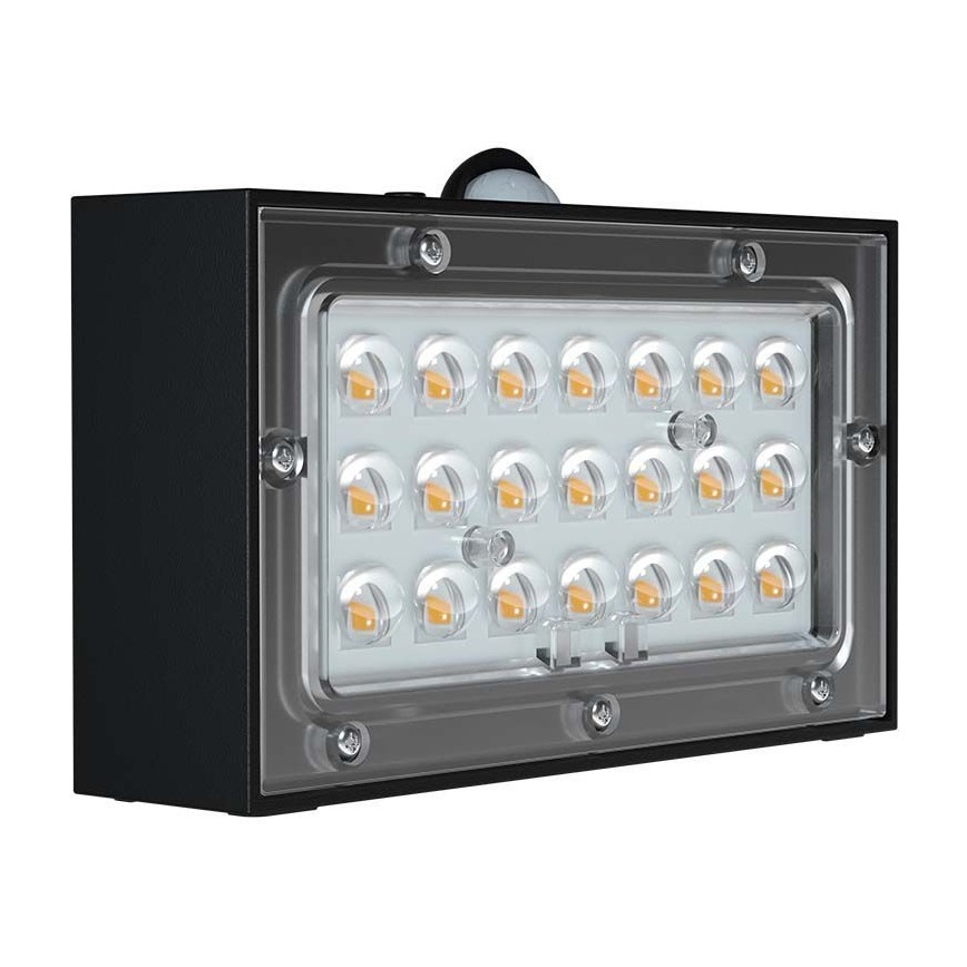 LED solcell väggbelysning med sensor LED/3W/3,7V 3000K/4000K IP65 1200 mAh svart