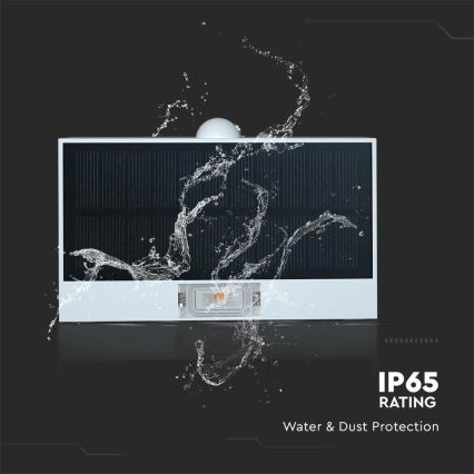 LED solcell väggbelysning med sensor LED/3W/3,7V 3000K/4000K IP65 vit