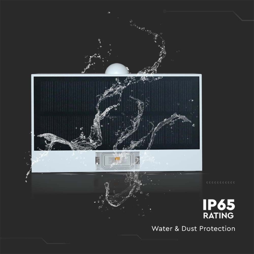 LED solcell väggbelysning med sensor LED/3W/3,7V 3000K/4000K IP65 vit