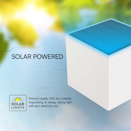 LED solcell väggbelysning med sensor LED/3W/3,7V IP65 4000K 2600 mAh vit
