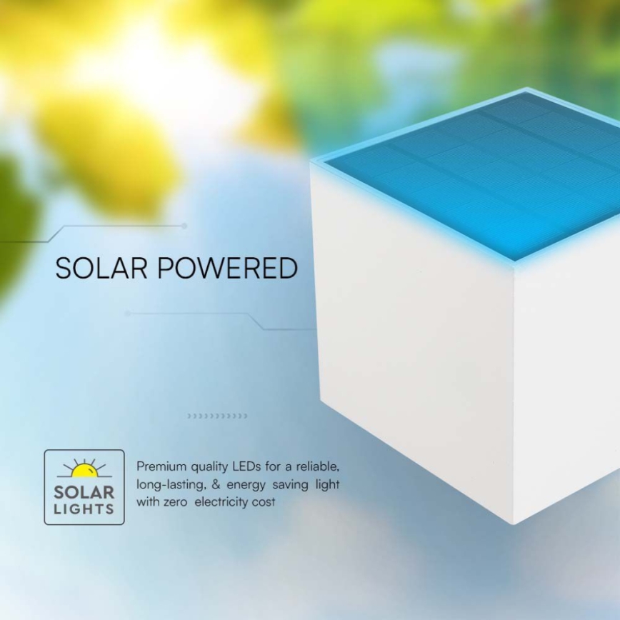 LED solcell väggbelysning med sensor LED/3W/3,7V IP65 4000K 2600 mAh vit