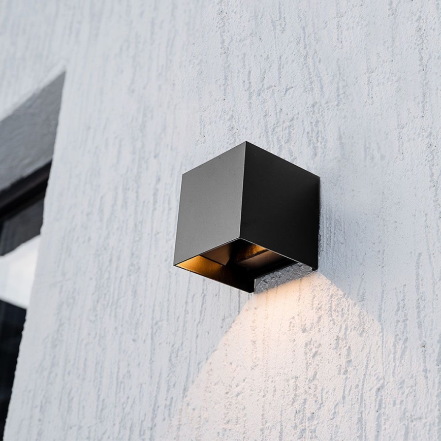 LED solcell väggbelysning med sensor LED/3W/3,7V IP65 4000K svart