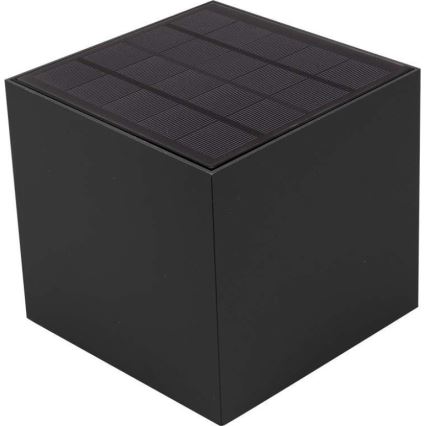 LED solcell väggbelysning med sensor LED/3W/3,7V IP65 4000K svart