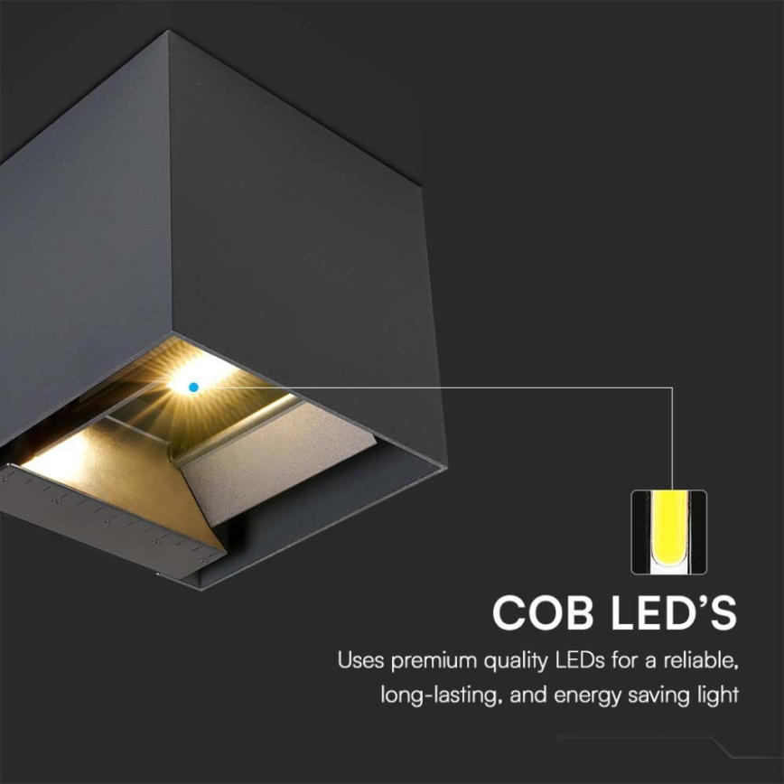 LED solcell väggbelysning med sensor LED/3W/3,7V IP65 4000K svart