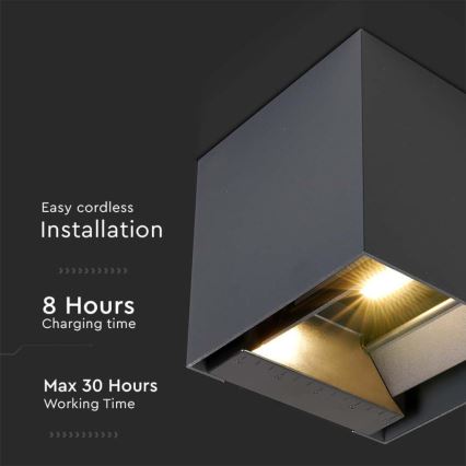 LED solcell väggbelysning med sensor LED/3W/3,7V IP65 4000K svart