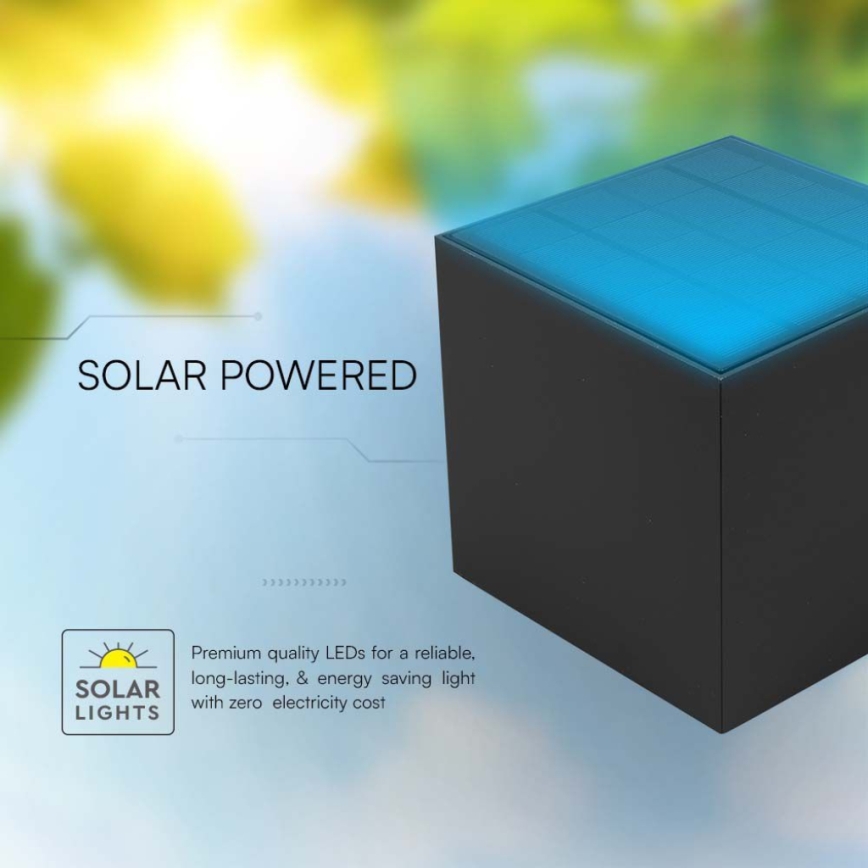 LED solcell väggbelysning med sensor LED/3W/3,7V IP65 4000K svart