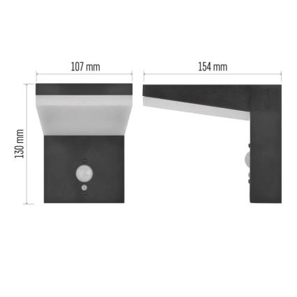LED solcell väggbelysning med sensor LED/4,4W/3,7V 2200 mAh IP44