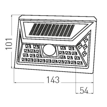 LED solcell väggbelysning med sensor LED/5W IP44