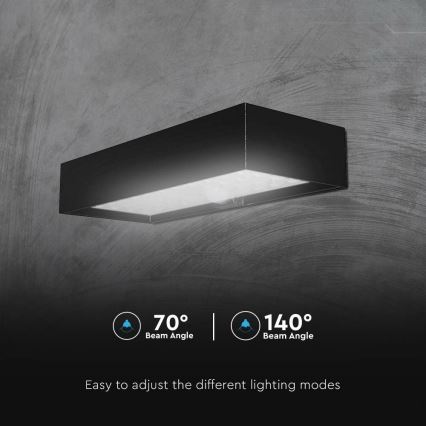 LED solcell väggbelysning med sensor LED/6W/3,7V IP65 4000K 3000 mAh svart