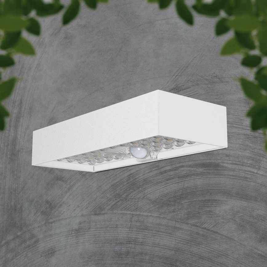 LED solcell väggbelysning med sensor LED/6W/3,7V IP65 4000K vit