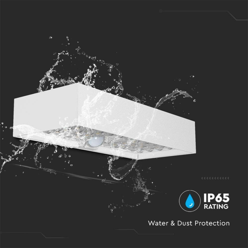 LED solcell väggbelysning med sensor LED/6W/3,7V IP65 4000K vit