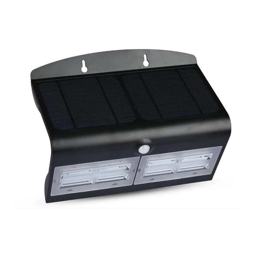 LED Solcell väggbelysning med sensor LED/7W/3,7V 4000K IP65 svart