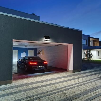 LED Solcell väggbelysning med sensor LED/7W/3,7V 4000K IP65 svart