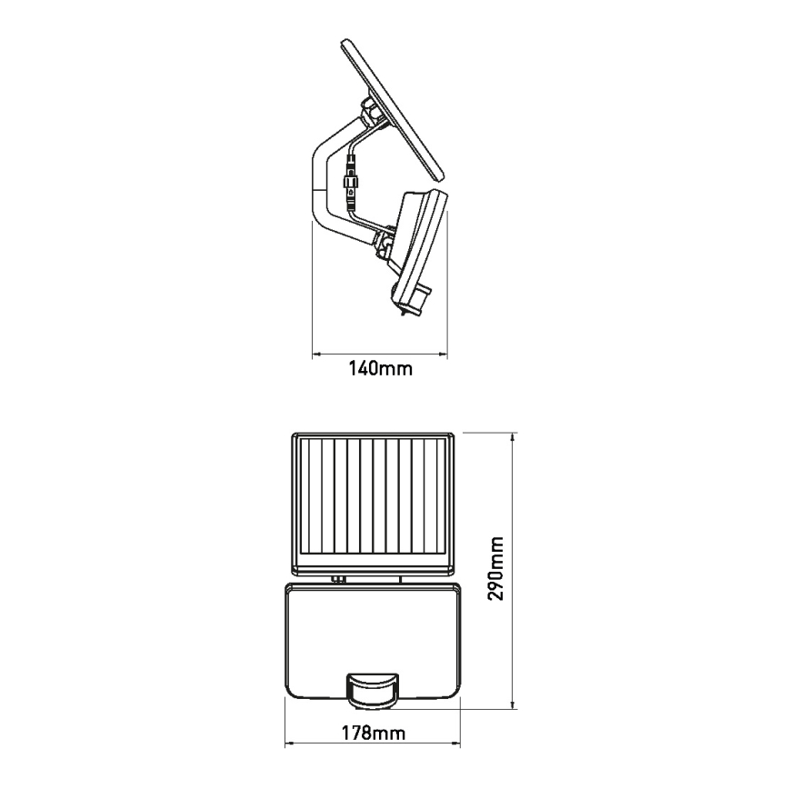 LED solcell väggbelysning med sensor LED/8W IP54