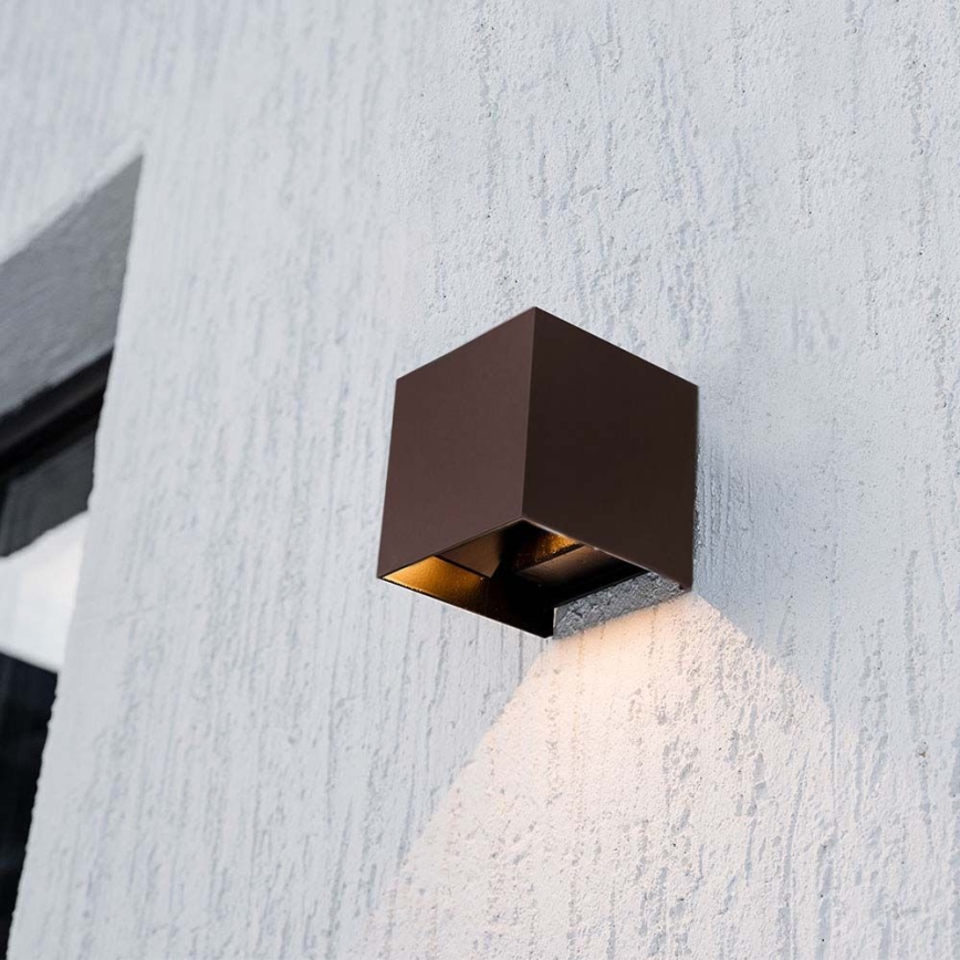 LED solcell väggbelysning med sensor LED/9W/3,7V 3000/4000/5000K 2600 mAh IP65 brun