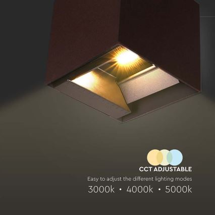 LED solcell väggbelysning med sensor LED/9W/3,7V 3000/4000/5000K 2600 mAh IP65 brun