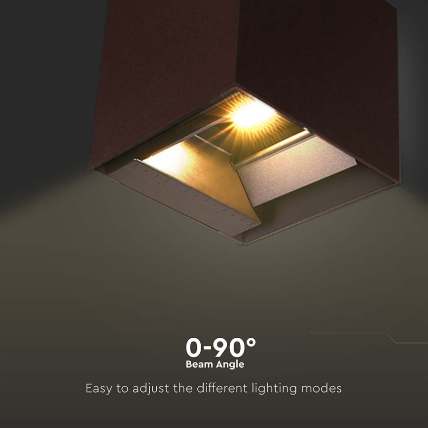 LED solcell väggbelysning med sensor LED/9W/3,7V 3000/4000/5000K 2600 mAh IP65 brun