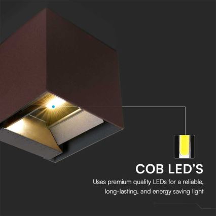 LED solcell väggbelysning med sensor LED/9W/3,7V 3000/4000/5000K 2600 mAh IP65 brun
