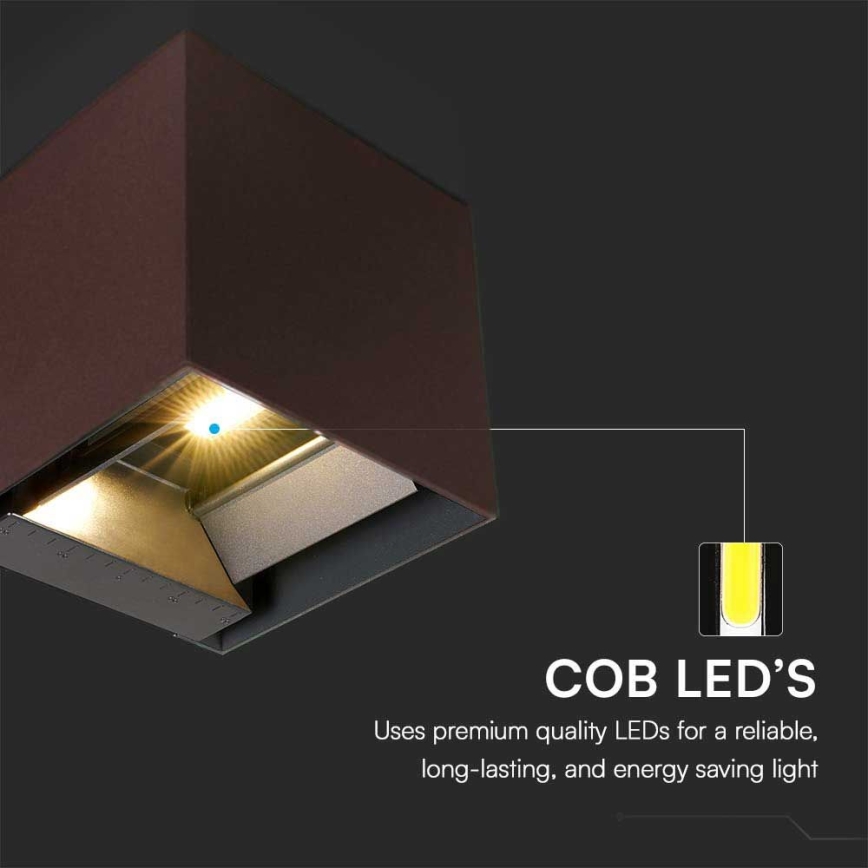 LED solcell väggbelysning med sensor LED/9W/3,7V 3000/4000/5000K 2600 mAh IP65 brun
