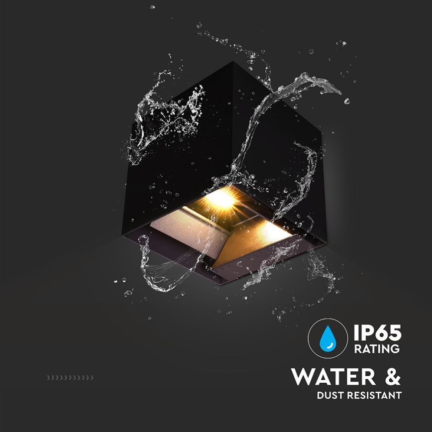 LED solcell väggbelysning med sensor LED/9W/3,7V 3000/4000/5000K 2600 mAh IP65 svart