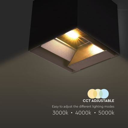 LED solcell väggbelysning med sensor LED/9W/3,7V 3000/4000/5000K 2600 mAh IP65 svart