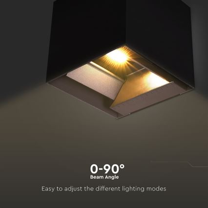 LED solcell väggbelysning med sensor LED/9W/3,7V 3000/4000/5000K 2600 mAh IP65 svart