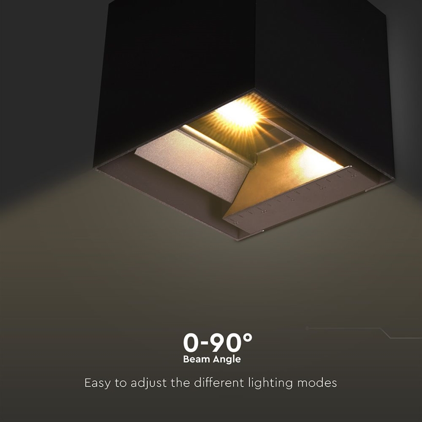 LED solcell väggbelysning med sensor LED/9W/3,7V 3000/4000/5000K 2600 mAh IP65 svart